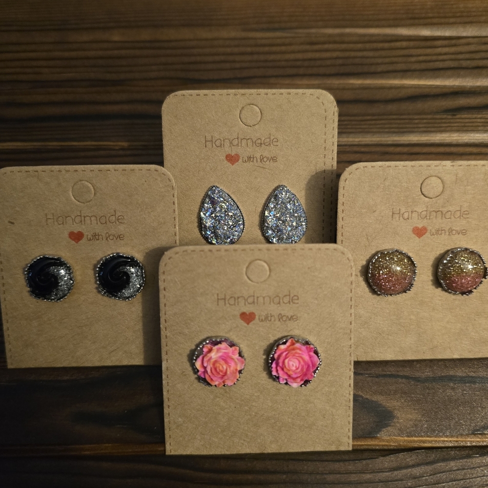 Beautiful Bundle Of Handmade Earrings! All Brand-new New! Hypoallergenic!